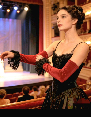 Red velvet long arm warmers - long,