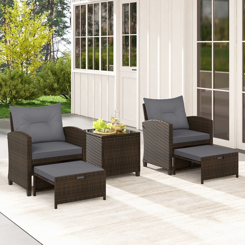Piece wicker cushioned - 5,