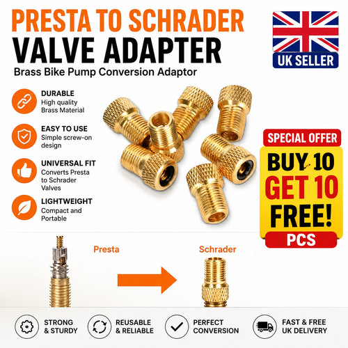 Brass adaptor presta to - x,