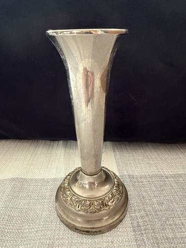 Silver plated trumpet vase - silver,