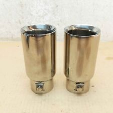 Car Rear Round Stainless Steel Exhaust Muffler Tail Pipe Tip Set of 2 Universal
