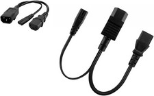 IEC320-C14 Male TO C13+C7 Female Y-shaped splitter output Adapter Power Cord