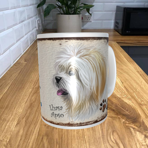 Lhasa apso dog - lhasa, coffee