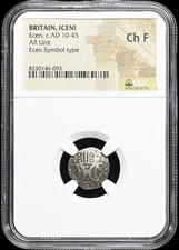 Celtic Britain. Ecen. Iceni, 10-45AD. Crescent Moons. Silver Unit. NGC Ch Fine.