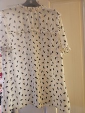 Red Herring Women's top size 20 (cream with black cats) new with tags