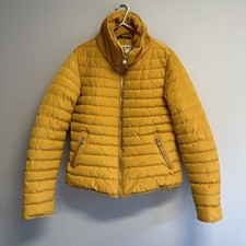 Tokyo Laundry Mustard Orange Quilted Puffer Jacket Coat. Size UK 10