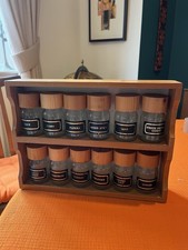 Buyrights Of Enfield Wooden Spice Rack With Twelve Bottles With Wooden Lids