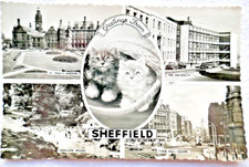1960's  SHEFFIELD,  b&w  4 photos Greetings,  used, p/mk Sheffield  BAMFORTH 10A