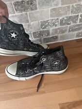 Converse High Tops Unisex Skull Design Chuck Uk 8 All Stars Rubber Soles Trendy