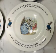 Vintage Wedgwood Beatrix Potter Peter Rabbit In Bed Tea Plate, Superb Condition