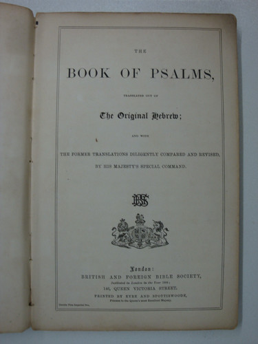 Book psalms translated out - translated,