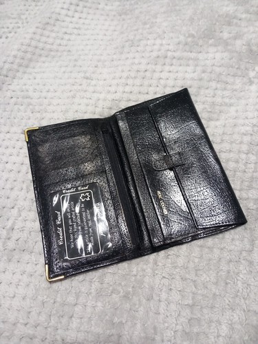 Leather purse black hand - leather,