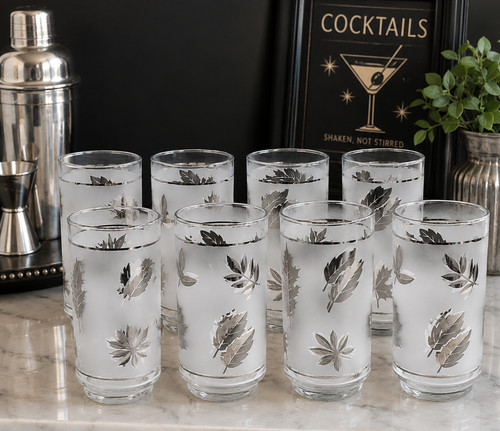 Vtg libbey silver leaf 14oz - vtg,