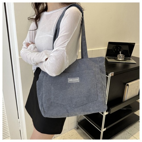 Women canvas corduroy tote - canvas,