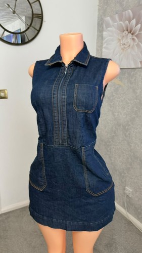 Navy sleeveless stretchy zip - sleeveless,