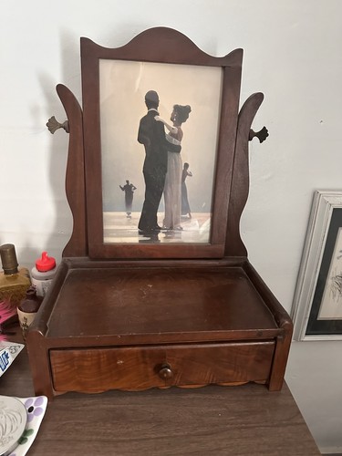 Antique wood dresser shaving - dresser,