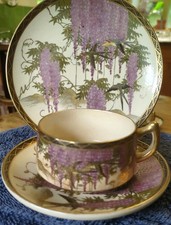 Antique Meiji Period Japanese Satsuma cup saucer and plate Antique, Signed