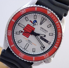 Seiko Ceramic Snoopy Red Baron Flying Ace Automatic Day Date Divers Watch 6309