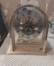 The London Clock Company Skeleton Mantle Clock. Rose Gold Colour.