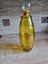 Vidrios San Miguel Handmade Art Glass Amber Vase 100% Recycled Vintage Spain 