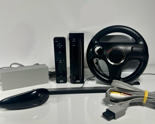 Nintendo wii black console - wii, /