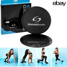 2 x Yoga Gliding Discs Double Sided Ab Core Training Exercise Sliding Gym Disc