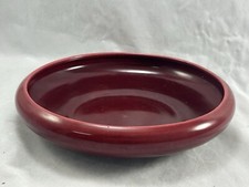 VINTAGE 1920s large red pottery bowl fruit centrepiece 28cm 11"