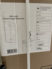 2 Panel Hinged Bathscreen 1500