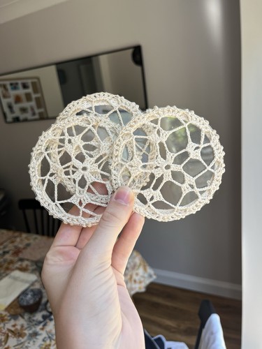 Set vintage cream crochet - set,