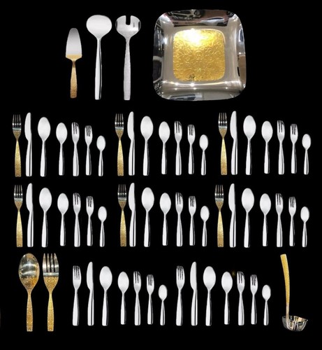 Gold chrome cutlery set - chrome,