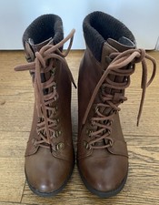 F&F brown/tan lace-up heeled