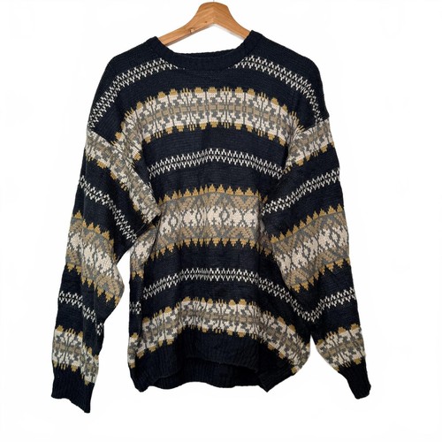 90s vintage navy fair isle - fair,