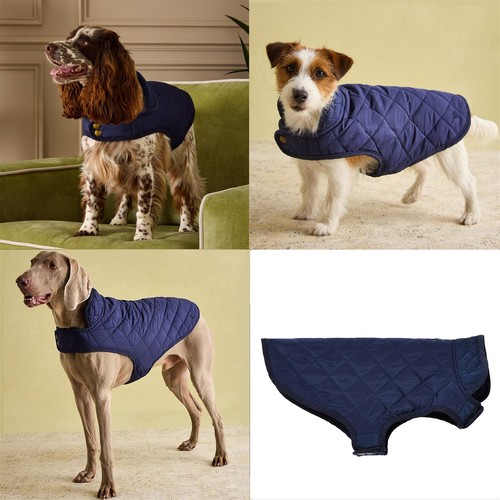 Blue quilted dog coat jacket - blue,
