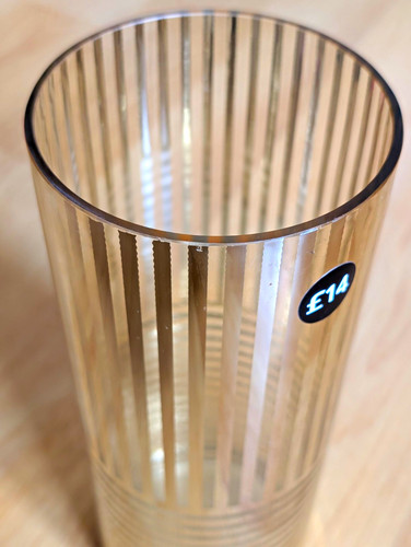 Gold striped cylinder glass - striped,
