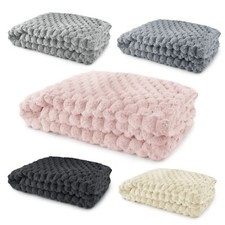 Throw Blanket for Sofas Couch Bed Runner Chunky Knit Design Soft Cotton Lush