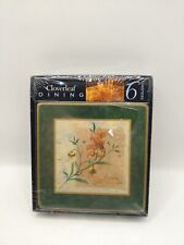 Cloverleaf Dining Set Of 6 Coasters New Sealed Lilium & Rosa Flower Design