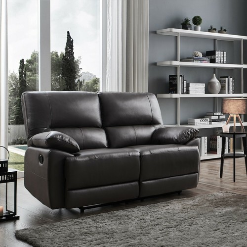 Black genuine leather - black,