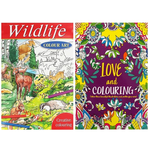 Love wildlife colouring - love,