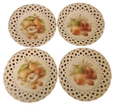 4 X Schumann Lace Lattice Edge Plates Pears Nuts Bavaria Arzberg 22cm