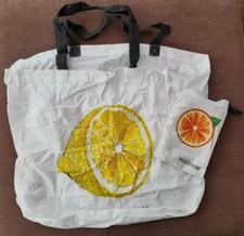 Waitrose Shopping Bag 100% Cotton Foldable Lemon Orange 