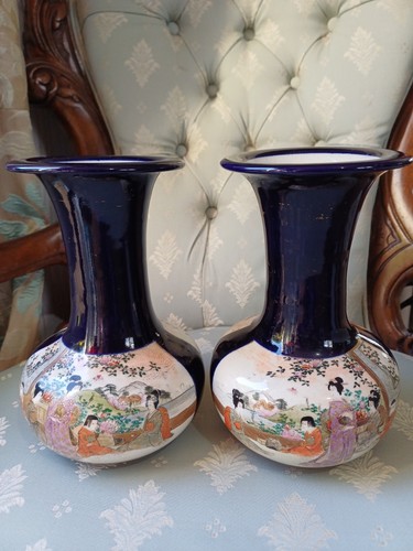 Antique pair japanese satsuma - japanese,