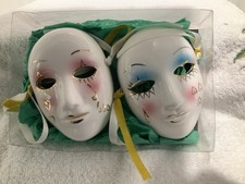 Vintage Harlequin Clown Mardi Gras Mask