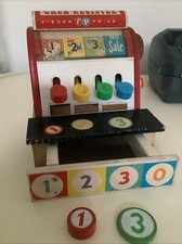 Fisher Price Wooden Cash Register 1960s Vintage  Bell Works