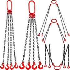 VEVOR 2m/3m/4m Lifting Chain Sling Heavy Duty w/4 Legs G80 8mm Steel Hook