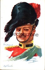 WW1 Paris Color British Army Highlander  Caricature Printed postcard original