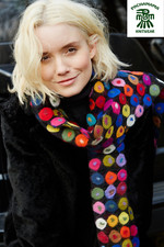 Pachamama Hand Crocheted, Merino Wool & Felt ,  Woodstock Scarf - BNWT