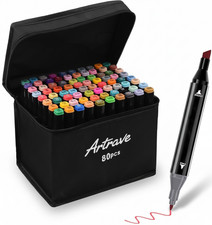 80pc Colouring Pens Dual Tip