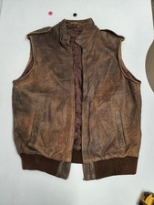 Vintage leather waistcoat - , 44"