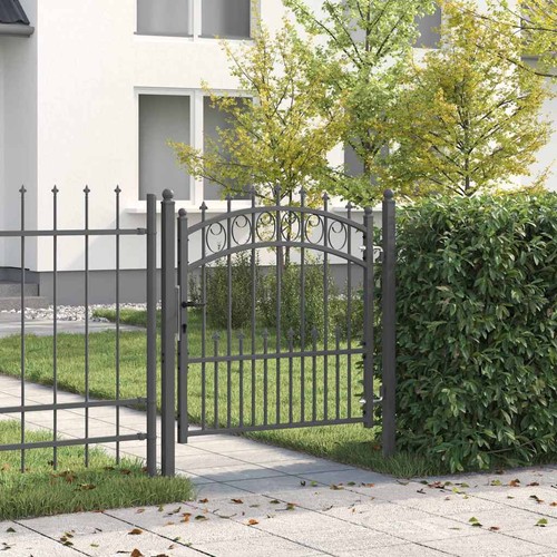 Grey steel garden gate - steel,