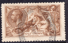 1915 GV 2s6d YELLOW-BROWN "SEA HORSE" SG 406 USED c £225